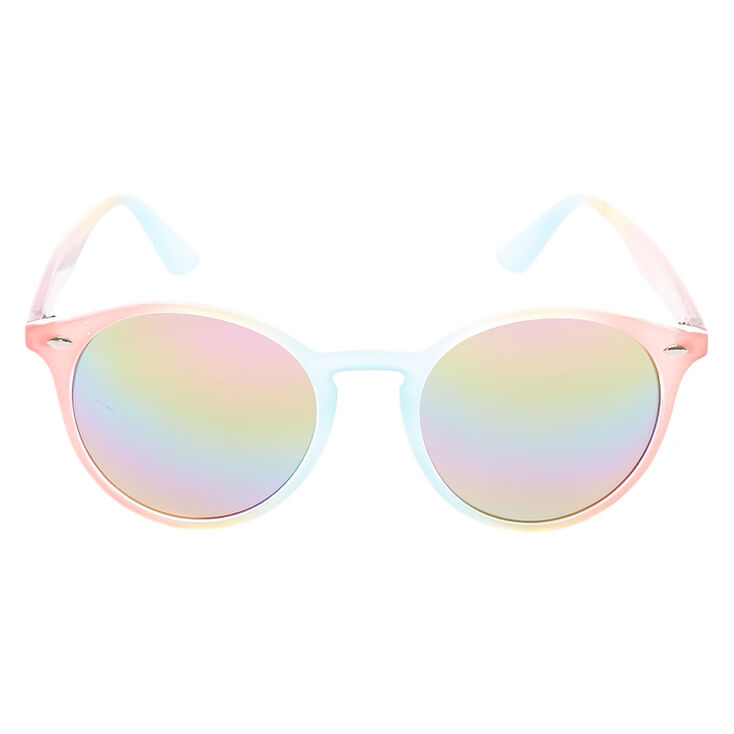 Lunettes de soleil rondes arc-en-ciel pastel,