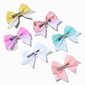 Claire&#39;s Club Quirky Pastel Hair Bow Clips - 6 Pack,