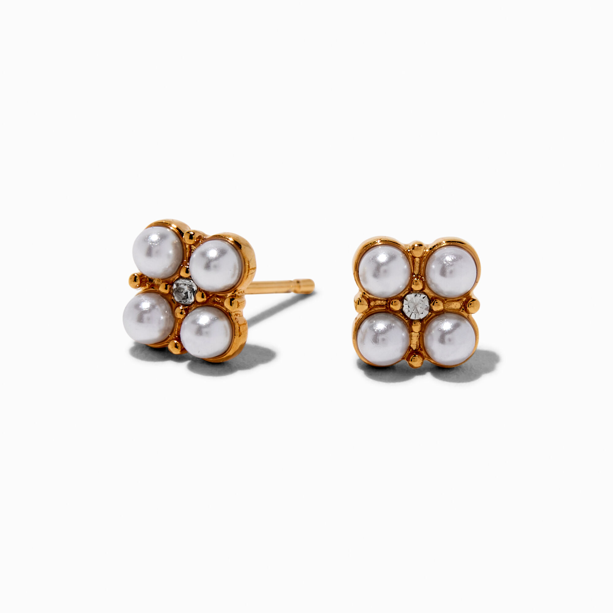 C LUXE by Claire's 18kt Gold Plated Cubic Zirconia Cluster Stud Earrings,