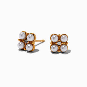 C LUXE by Claire&#39;s 18kt Gold Plated Cubic Zirconia Cluster Stud Earrings,