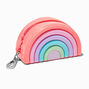 Porte-cl&eacute;s porte-monnaie en silicone arc-en-ciel,