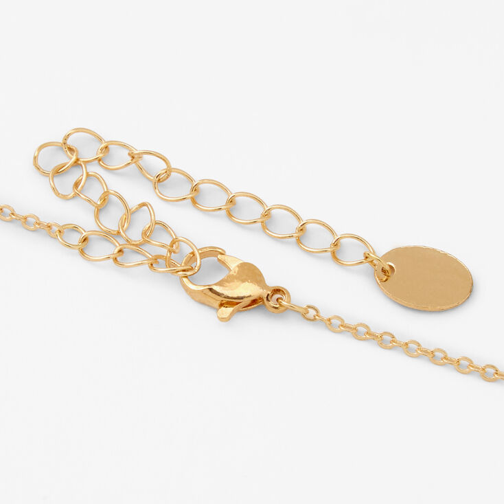 Gold Mini Pearl Initial 16&quot; Pendant Necklace - L,