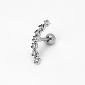 Silver Star Curve Cartilage Earring,