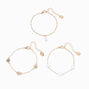 Claire&#39;s Club Gold Floral Anklets - 3 Pack,