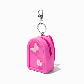Pink Y2K Silicone Mini Backpack Keychain,