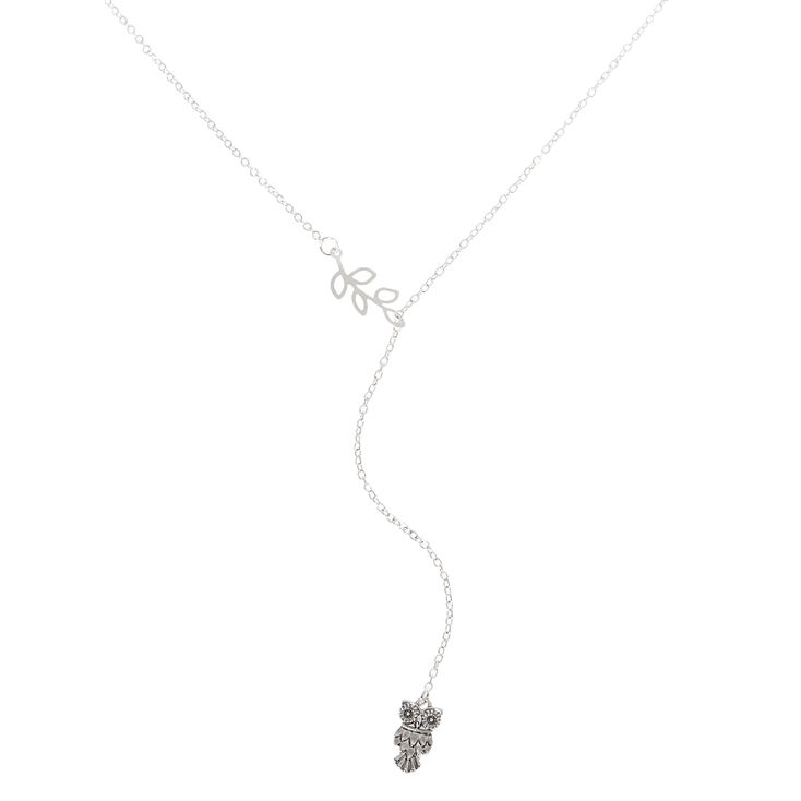 Silver Owl Vine Pendant Necklace | Claire's