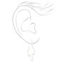 White 40MM Floral Cutout Hoop Earrings,