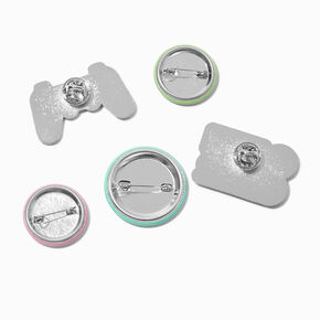 Gamer Round Button &amp; Pin Set - 5 Pack,