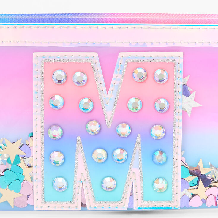 Iridescent Shakey Confetti Initial Coin Purse - M,