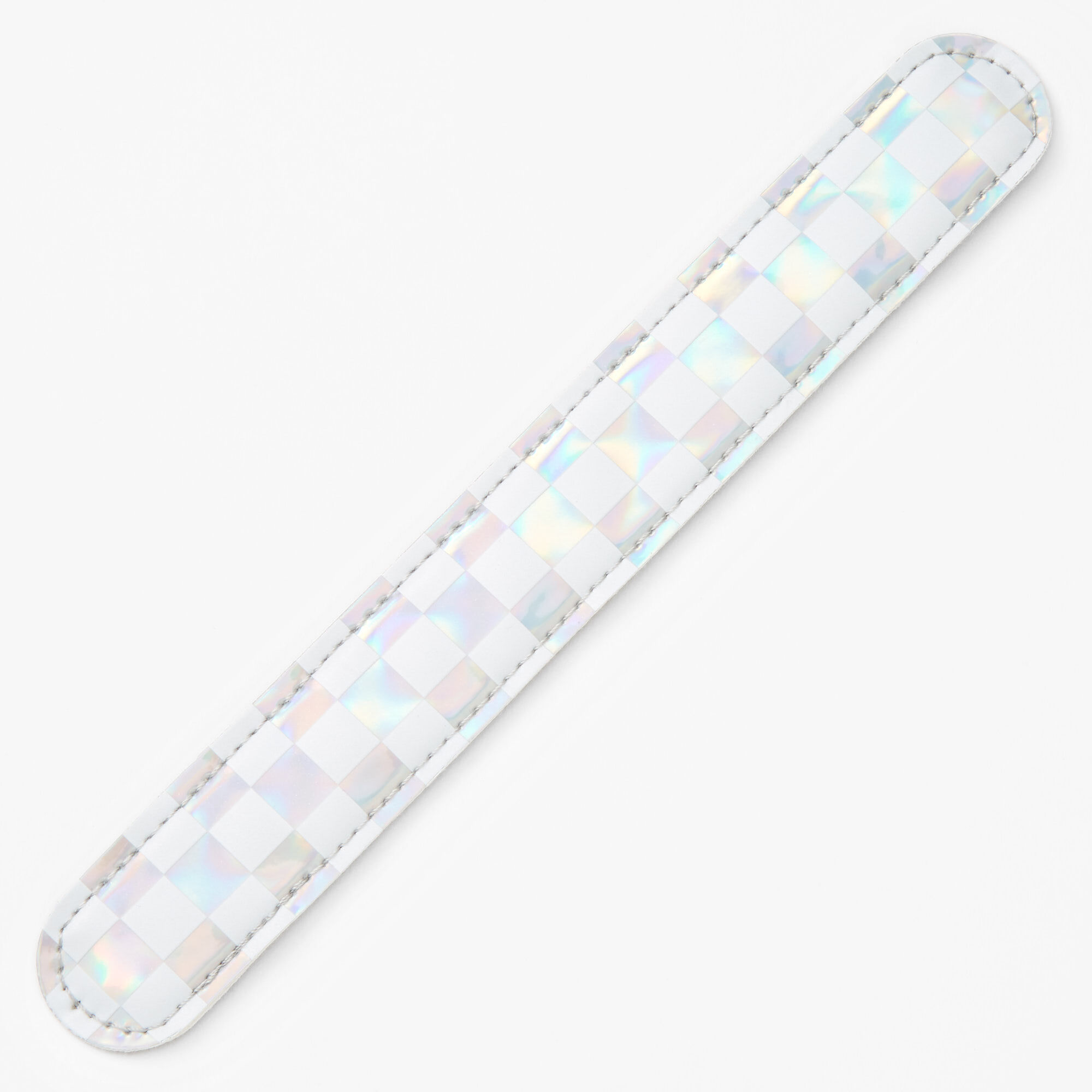 Holographic Checkered Slap Bracelet Claire s US