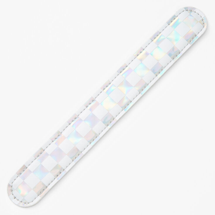 Holographic Checkered Slap Bracelet,
