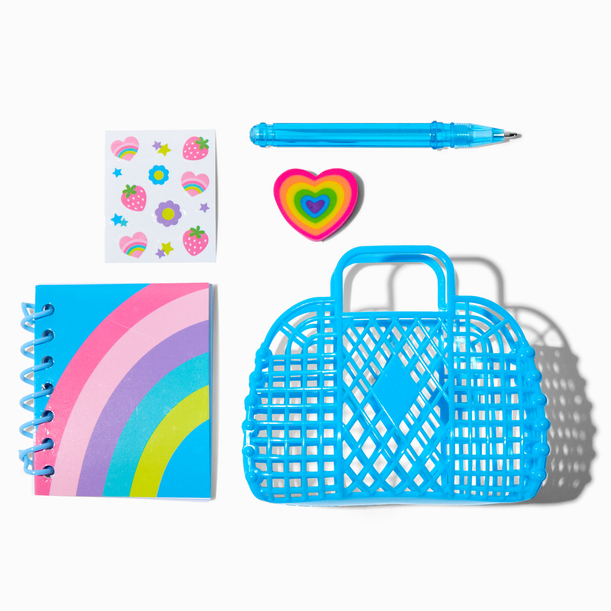 View Claires Mesh 4 Tote Bag Stationery Set Blue information