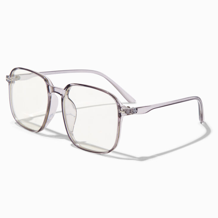 Translucent Gray Square Clear Lens Frames,