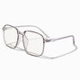 Translucent Gray Square Clear Lens Frames,