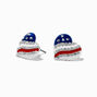 Red, White, &amp; Blue Heart Stud Earrings,
