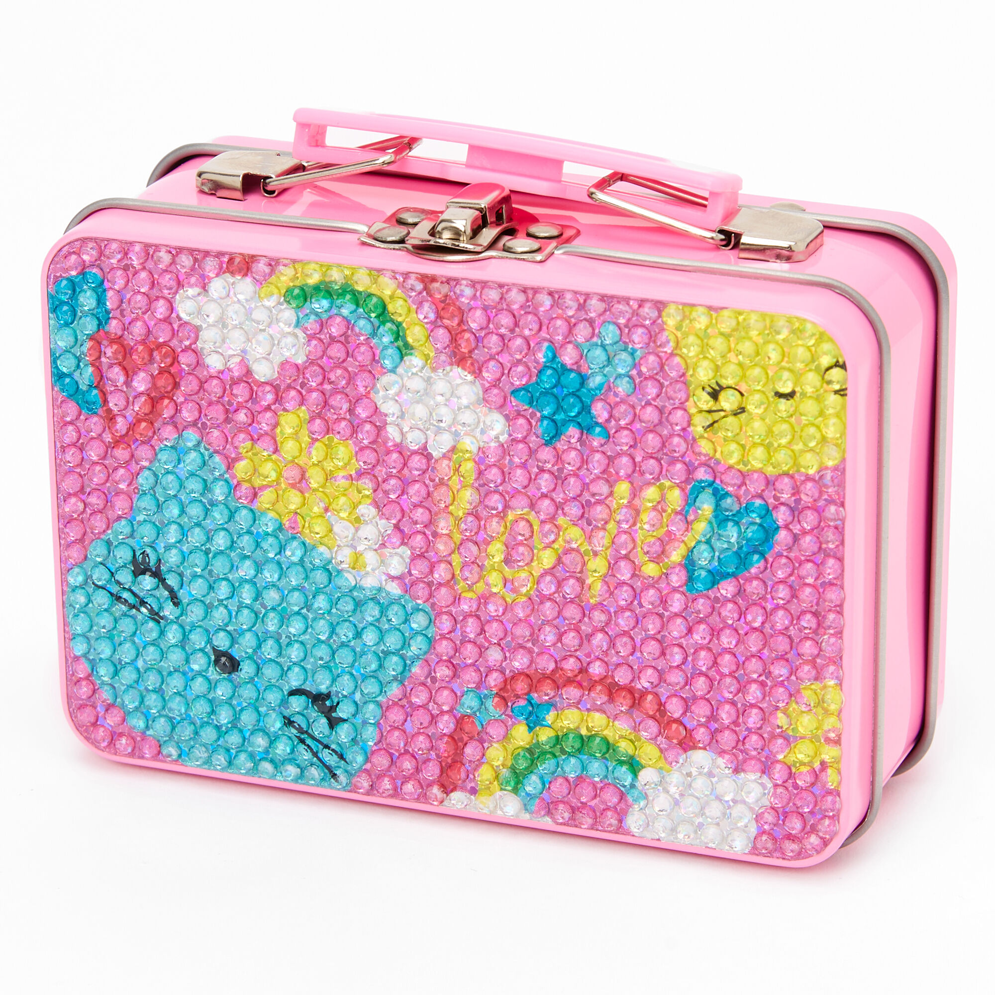 Claire's Club Rainbow Kitty Bling Lip Balm Set & Tin Box - 4 Pack,
