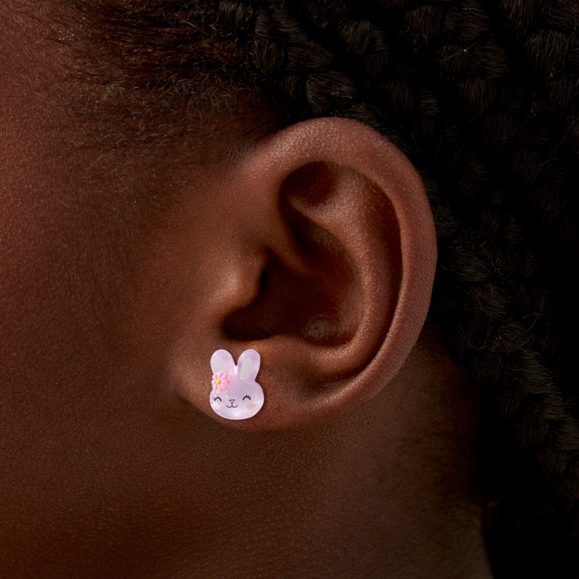 Purple Bunny Stud Earrings Claire s US