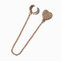 Gold-tone Pav&eacute; Heart Connector Earring,