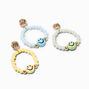 Best Friends Happy Face Beaded Rings - 3 Pack ,