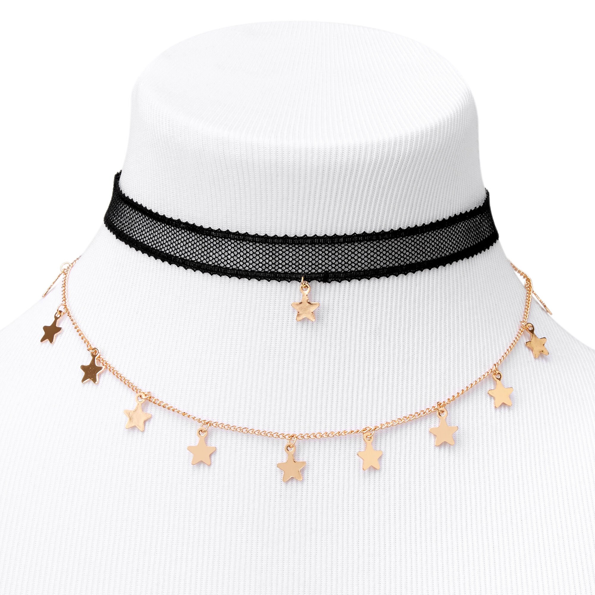 hjælpemotor jævnt Rang Lace Star Choker Necklaces - 2 Pack, Gold | Claire's