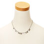 Hematite Mini Cross Statement Necklace,
