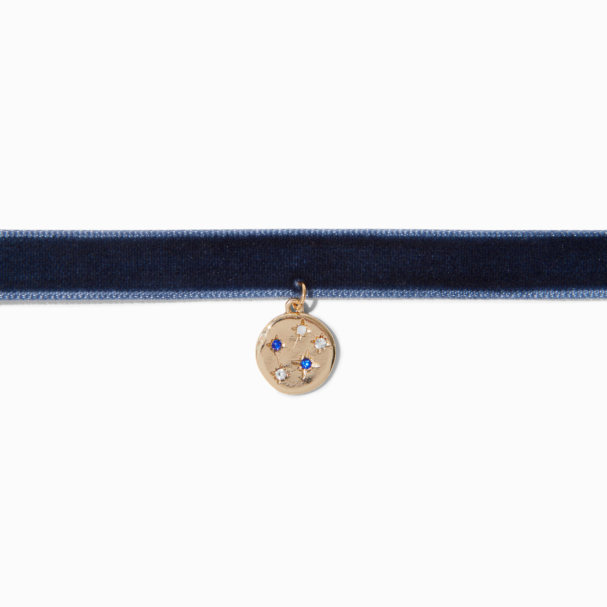 View Claires GoldTone Constellation Pendant Choker Blue information