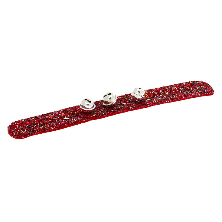 Glitter &amp; Bells Slap Bracelet - Red,