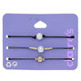 Pearl Cord Adjustable Bracelets - Black, 3 Pack,