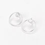 Sterling Silver Cubic Zirconia Circle Stud Earrings - 3MM,