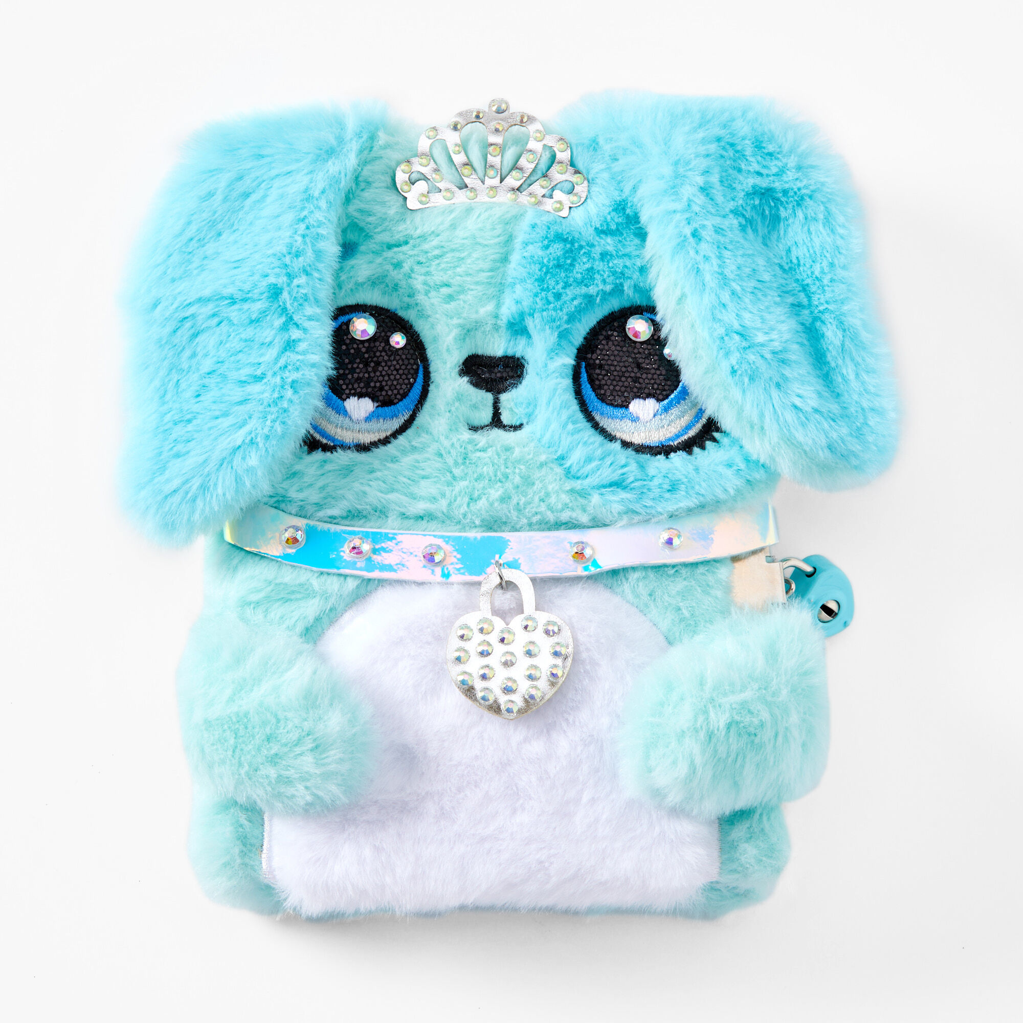 Mint Princess Puppy Plush Lock Diary,
