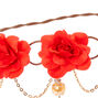 Golden Chain Flower Crown Headwrap - Red,