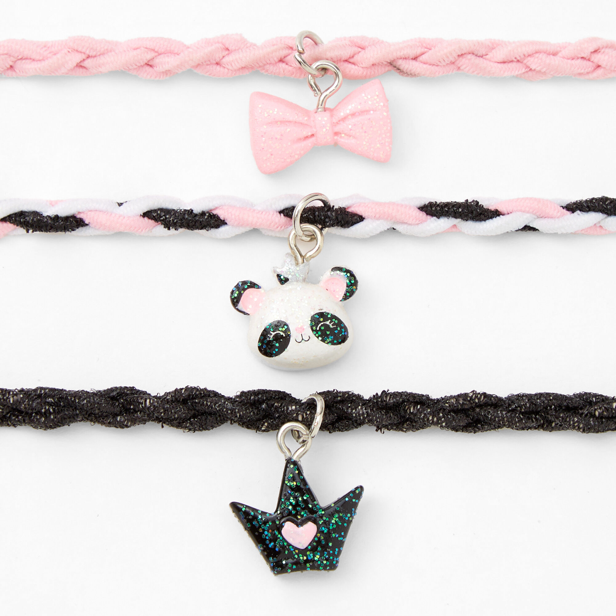 Pink Panda Braided Stretch Bracelets (3 Pack),
