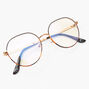 Tortoiseshell Blue Light Reducing Round Clear Lens Frames - Gold,