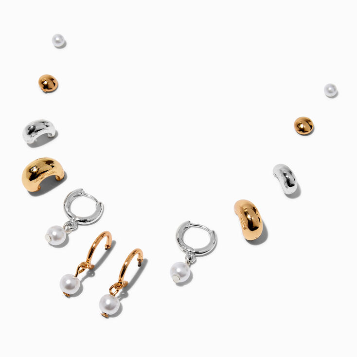 Bean &amp; Pearl Earring Stackables Set - 6 Pack,