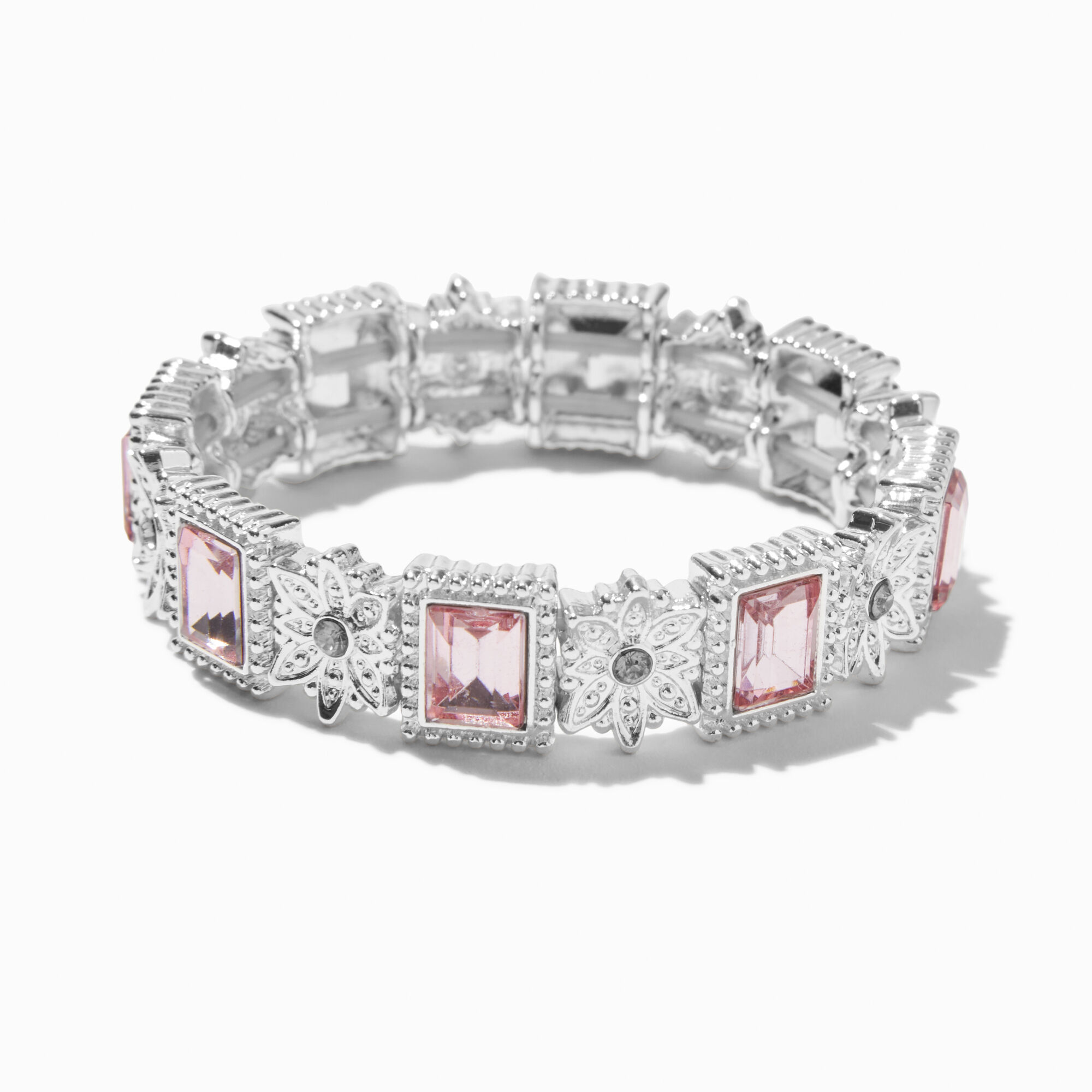 View Claires Club Stone SilverTone Bracelet Pink information