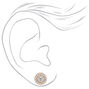 Rose Gold Mixed Stud Earrings - Black, 6 Pack,