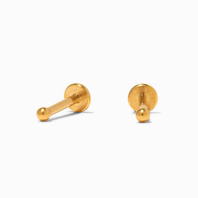 C LUXE by Claire&#39;s Gold Titanium 2MM Ball Flat Back Stud Earrings,