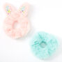 Claire&#39;s Club Small Faux Fur Pastel Bunny Hair Scrunchies - 2 Pack,