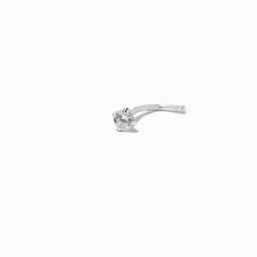22G Sterling Silver Cubic Zirconia Nose Stud,