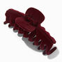 Burgundy Flocked Medium Hair Claw,