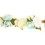 Mint &amp; White Flower Braided Headwrap,
