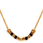 Gold Glitter Ring Statement Necklace - Black,
