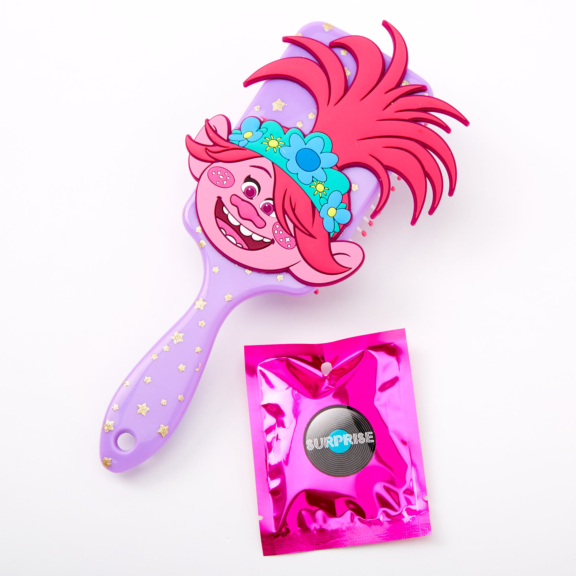 Trolls World Tour Poppy Paddle Hair Brush Surprise Purple