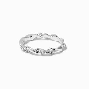 Silver-tone Twisted Geometric Rings - 5 Pack,
