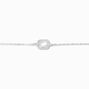 Silver-tone Cubic Zirconia Halo Chain Bracelet,