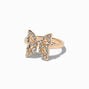 Crystal Gold-tone Butterfly Ring Set - 5 Pack,