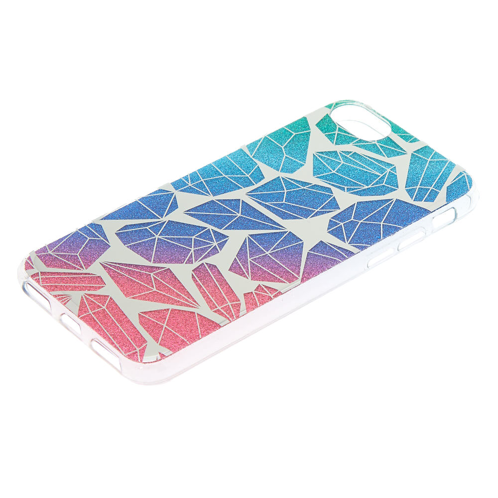 Coque de portable motif diamant arc-en-ciel à paillettes - Compatible avec iPhone 6/7/8,