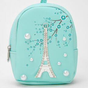 Paris Pearl Mini Backpack Keychain - Mint,