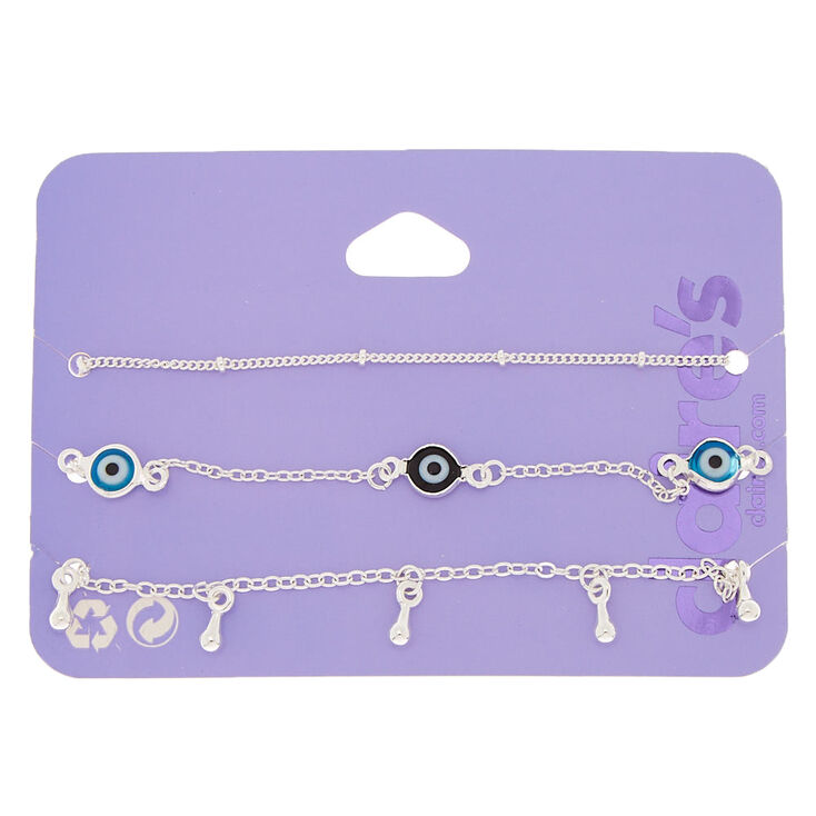 Claire's Lot de 3 bracelets volumineux mauvais œil