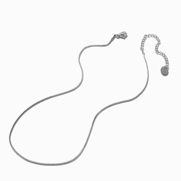 Collier mini cha&icirc;ne serpent en acier inoxydable couleur argent&eacute;e,